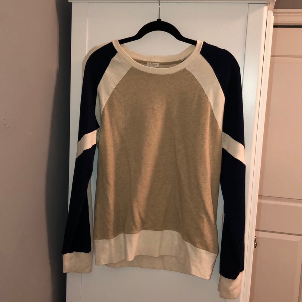 J. Crew navy and cream sweater